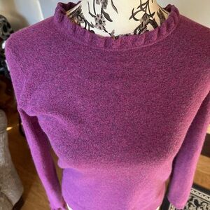 Sundance Sweater XS   Ruffled Mock Neck Cashmere Wool Blend